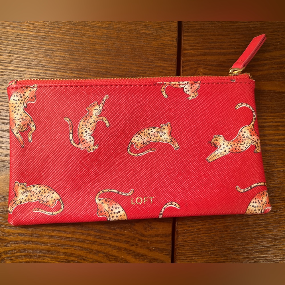 LOFT playful cheetahs pouch